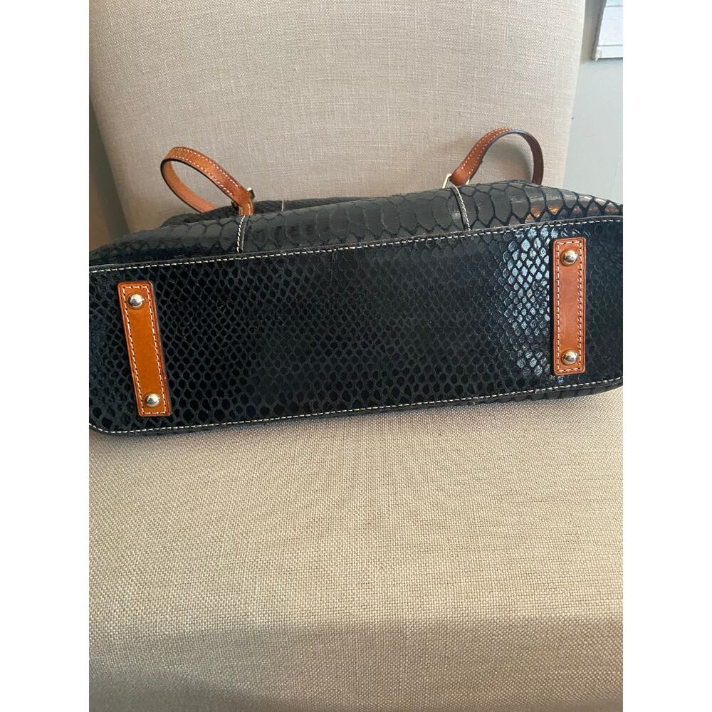 Dooney & Bourke black reptile embossed Lexington Shopper Tote - Picture 7 of 11